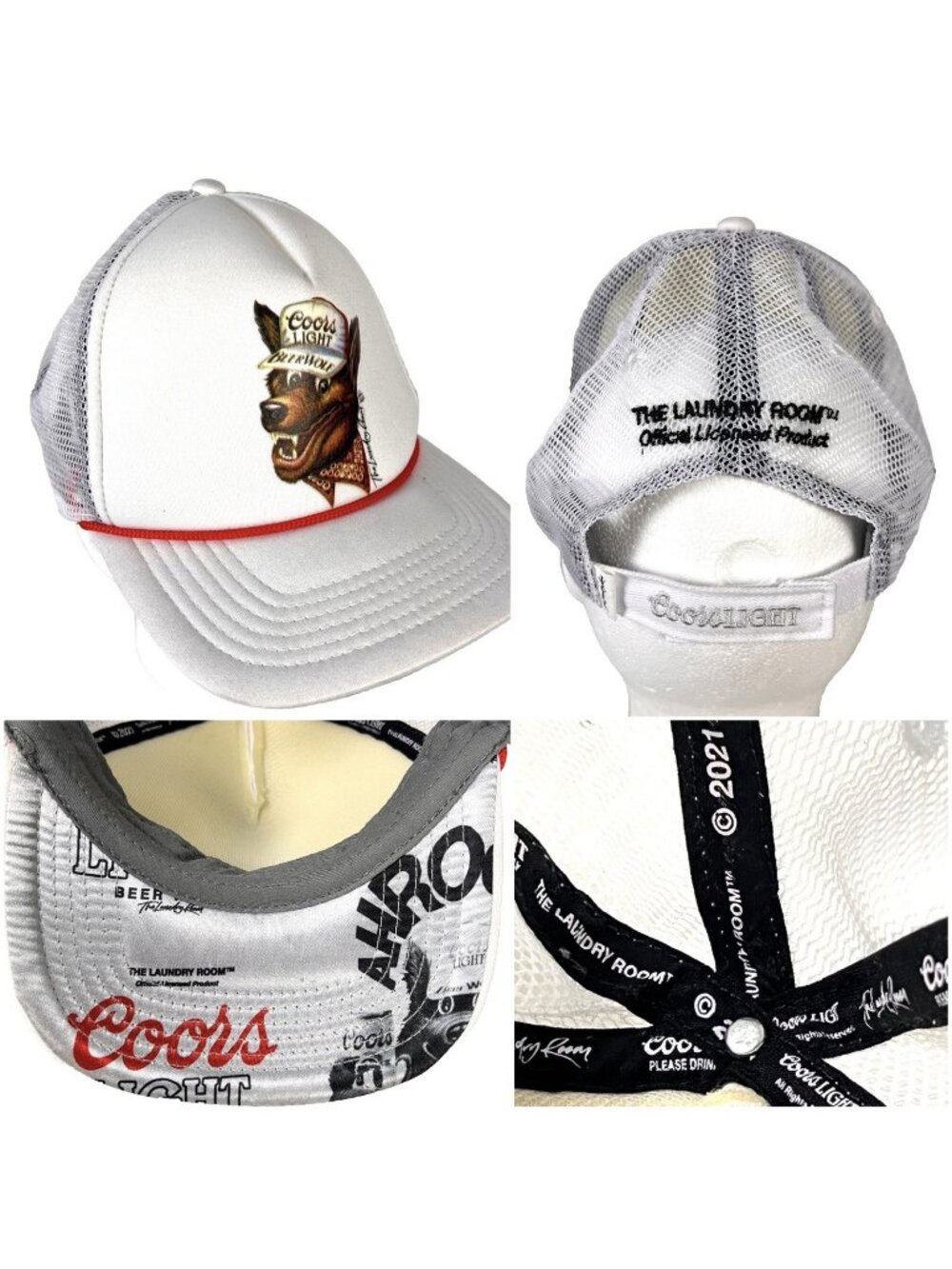 Coors Light x The Laundry Room Beer Wolf Retro Mesh Foam Trucker Cap Hat 2021